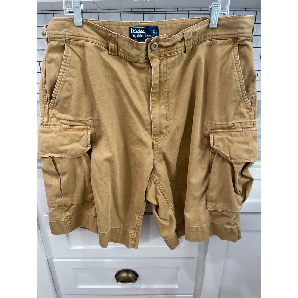 Polo Ralph Lauren Cargo Shorts Mens 38 Tan Classic Polo 67 Chino Cotton Utility